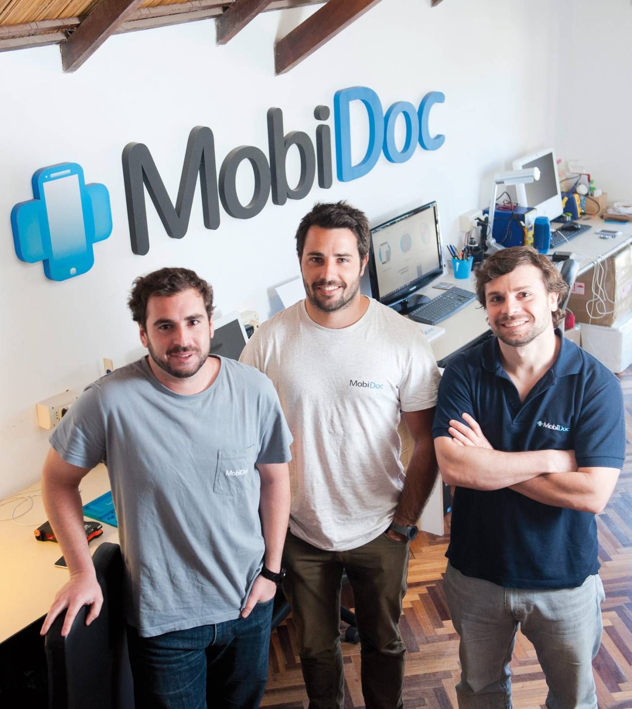 Martín Sterenstein, Martín Stefani y Federico Sterenstein. Foto: Adrián Echeverriaga.