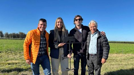Gustavo Marella, María Branaa, Miguel Branaa y Luis Pedro García Pintos, principales de los establecimientos El Gurí, El Puente y Palmar Grande