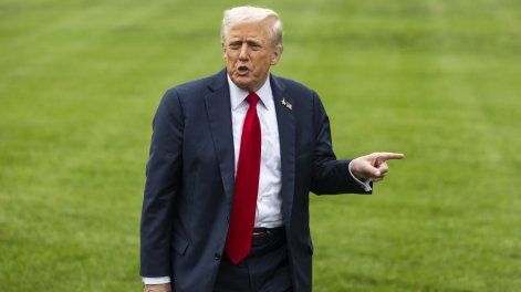 Donald Trump en los jardines de la Casa Blanca.