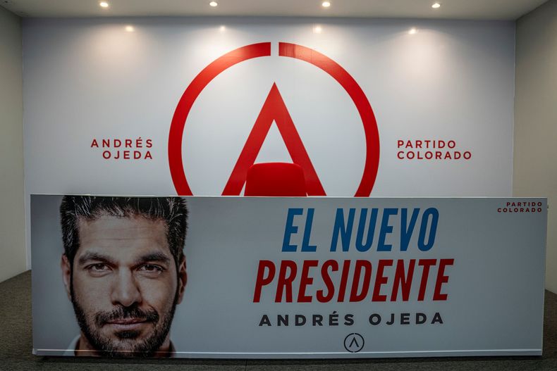 Comando de campaña de Andrés Ojeda en el barrio Pocitos en Montevideo