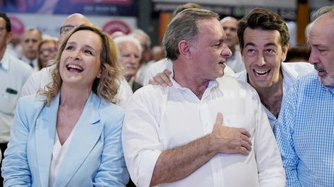 Búsqueda | Laura Raffo, Álvaro Delgado, Juan Sartori y Jorge Gandini juntos en la última convencón del Partido Nacional. Foto: Javier Calvelo, adhocFOTOS