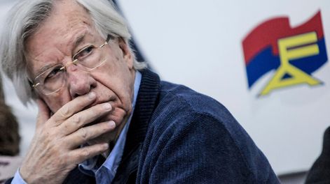 Astori en la sede de Asamblea Uruguay, octubre de 2018. Foto: Javier Calvelo / adhocFOTOS