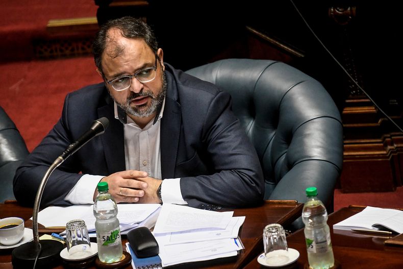 Charles Carrera durante una sesión en la Cámara de Senadores