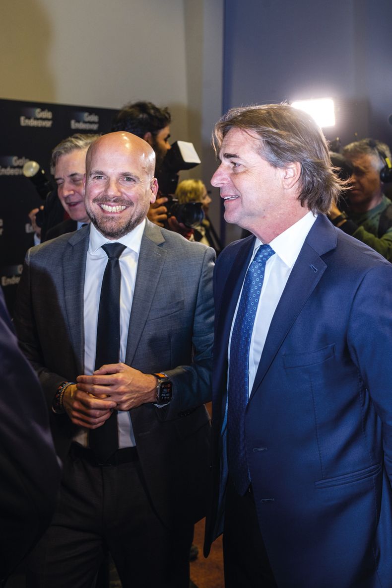 Presidente de Endeavor Uruguay Eduardo Mangarelli junto al presidente de la República Luis Lacalle Pou&nbsp;