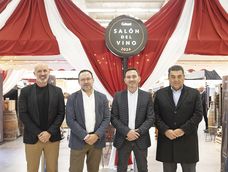 CEO Grupo Disco Jean Christophe Tijeras, gerente de Operaciones de Géant Gustavo Denardi, director de Operaciones en GDU Antonio Piñeiro y gerente de Compras Frescos en GDU Óscar Rodons