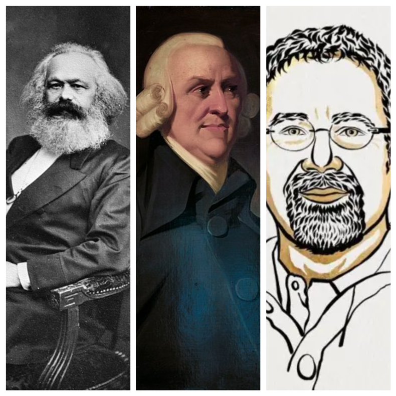 Adam Smith, Carl Marx y Daron Acemoglou