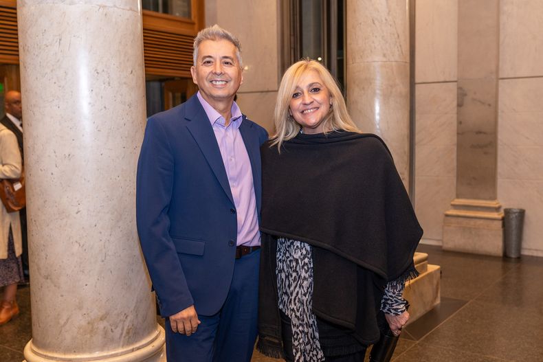 Presidente del Sodre Luis Pérez Aquino y Alejandra Moreira.