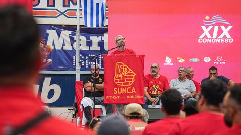 Javier Díaz, secretario general del Sunca, durante el XIX Congreso del sindicato.