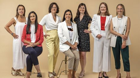 Las socias de Deloitte Uruguay: Lucía Recalde, Ana Victoria Méndez, Mariella de Aurrecoechea, Rosina Morales, Adriana Berlingeri, María Liliana Santos y Lucía Muñoz.