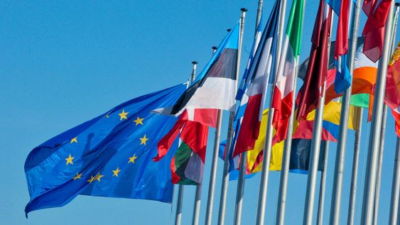 Banderas de la Unión Europea. Foto: AFP Banderas de la Unión Europea. Foto: AFP