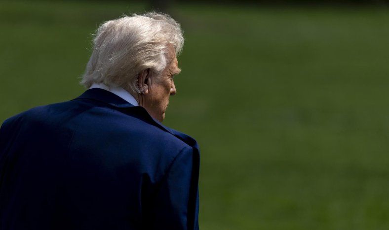 Donald Trump camina por los jardines de la Casa Blanca