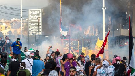 Manifestación frente a la Embajada de Estados Unidos en el Líbano. Foto: Laurent Perpigna Iban, AFP