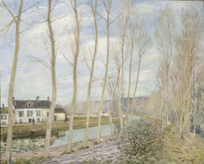 Título: The Loing's Canal Pintor: Alfred Sisley Fecha de creación: 1892 Dimensiones físicas: ancho 930 × alto 730 mm Tipo: óleo sobre lienzo.