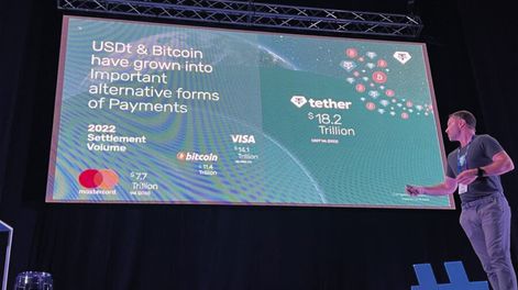 Paolo Ardoin, ejecutivo de Tether, en una presentación