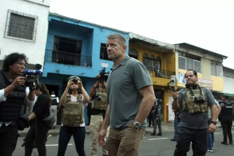 El fundador de la empresa Blackwater, Erik Prince, en Guayaquil, el 5 de abril de 2025