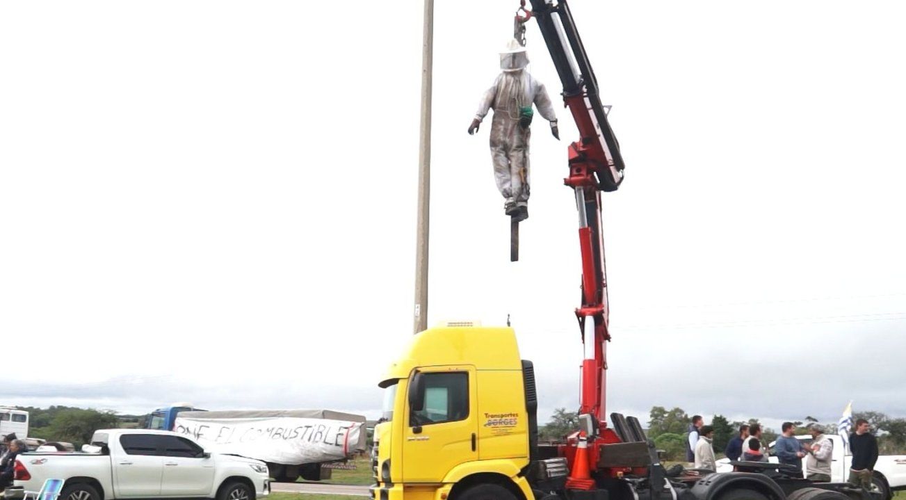 Protesta de transportistas en Paysandú.