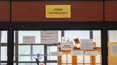 El mostrador de la Comap, en la sede del Ministerio de Economía.