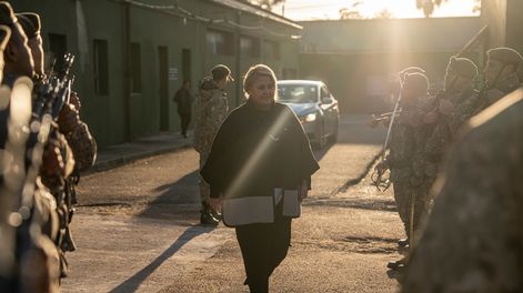 Sandra Lazo en julio, tras el retorno de cascos azules del Congo.&nbsp;