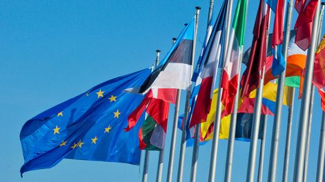 Banderas de la Unión Europea. Foto: AFP