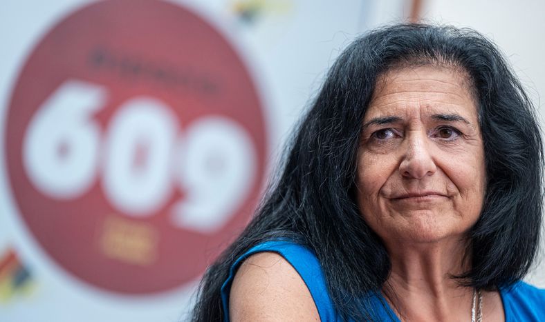 Doctora Raquel Pannone en conferencia de prensa en la sede del MPP