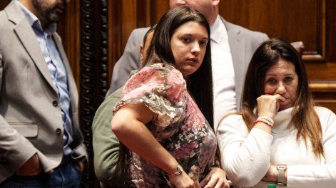 Julieta Sierra en la Cámara de Diputados del Palacio Legislativo en Montevideo.