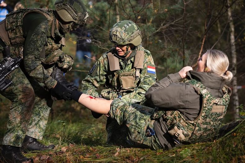 La monarca se entregó con gusto a todas las tareas que se le indicaron y mostró mucho interés en conocer todos los pormenores de la labor de estos grupos militares.