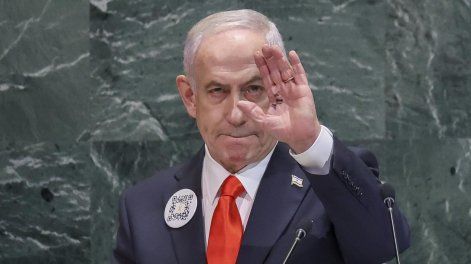 El primer ministro de Israel, Benjamin Netanyahu, habla durante el debate general del 80º periodo de sesiones de la Asamblea General de las Naciones Unidas en la sede de las Naciones Unidas, 26 de setiembre de 2025.
