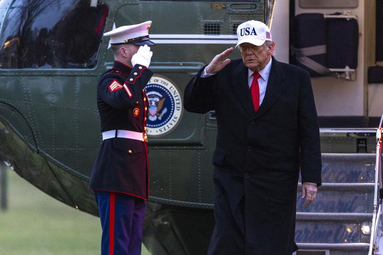 Donald Trump a su arribo a la Casa Blanca en Washington.