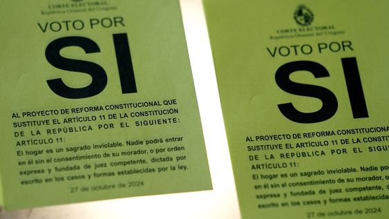 Papeleta del plebiscito de reforma constitucional sobre allanamientos nocturnos en hogares Papeleta del plebiscito de reforma constitucional sobre allanamientos nocturnos en hogares