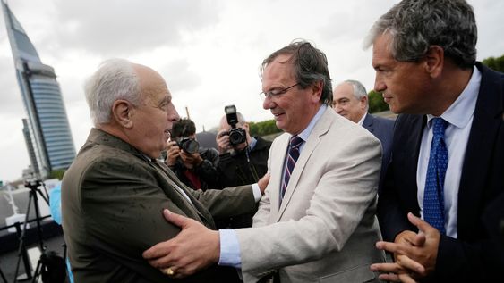 José Luis Falero, Víctor Rossi y Juan Curbelo en la inauguración del viaducto portuario José Luis Falero, Víctor Rossi y Juan Curbelo en la inauguración del viaducto portuario