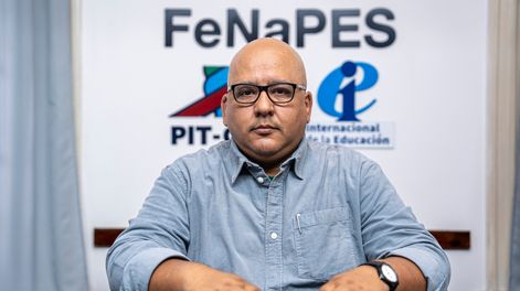 José Olivera en la sede de Fenapes en Montevideo &nbsp;