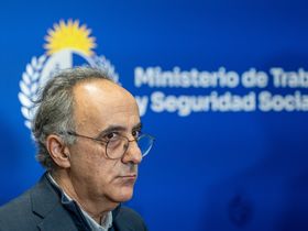 Hugo Barretto tras una reunión en el Ministerio de Trabajo y Seguridad Social.