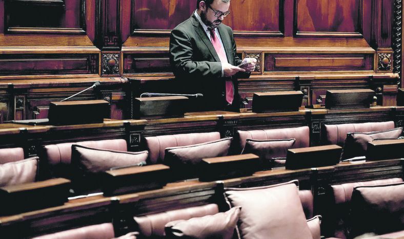 Diputado Felipe Schipani en el Palacio Legislativo en 2022. Foto: Javier Calvelo / adhocFOTOS