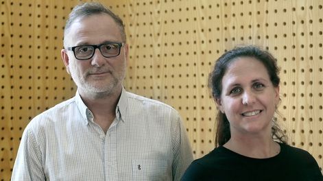 Bruno Gili y María Inés Fariello durante la entrevista con Búsqueda