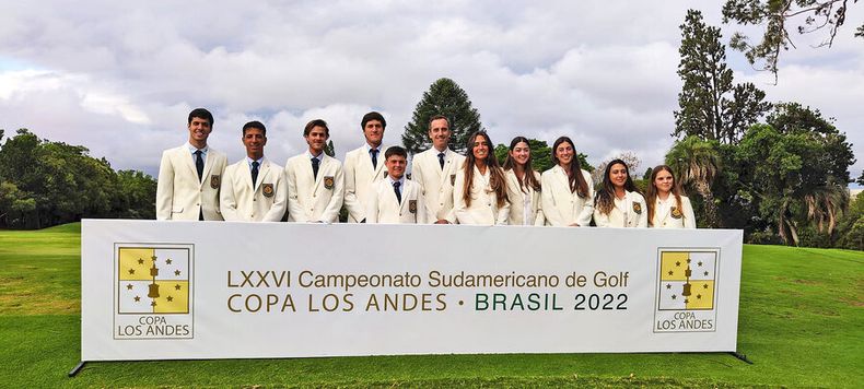 Los equipos de la Asociación Uruguaya de Golf en la Copa Los Andes
