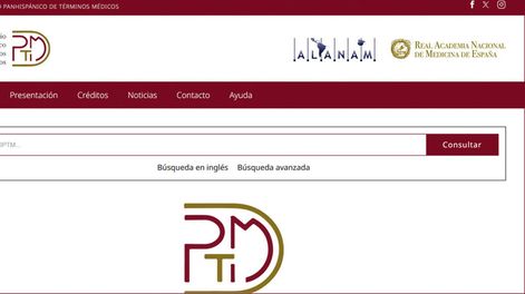Página de inicio del sitio web dptm.es. Foto: Real Academia