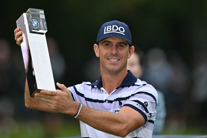 Billy Horschel en la premiación del PGA Championship Europa