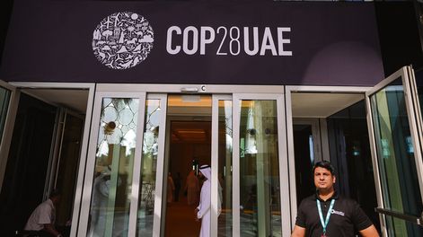 Sede de la cumbre COP28 en Dubái. Foto: Giuseppe Cacace, AFP