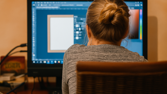 Una persona trabajando con una computadora. Una persona trabajando con una computadora.
