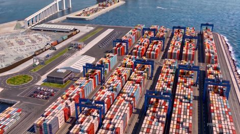 Render de la terminal de contenedores propuesta por Neltume Ports.