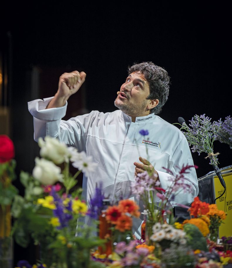 Mauro Colagreco presentó su nuevo menú basado en las fases lunares. Foto gentileza Madrid Fusión