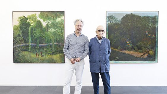 Curador Manuel Neves y artista José Gamarra