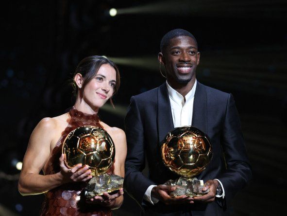 Aitana Bonmatí y Ousmane Dembélé.