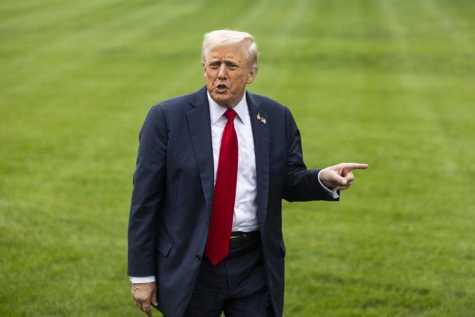 Donald Trump en los jardines de la Casa Blanca.