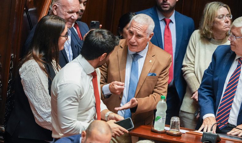 Ministro Carlos Negro durante la interpelación en el Senado, el jueves 9