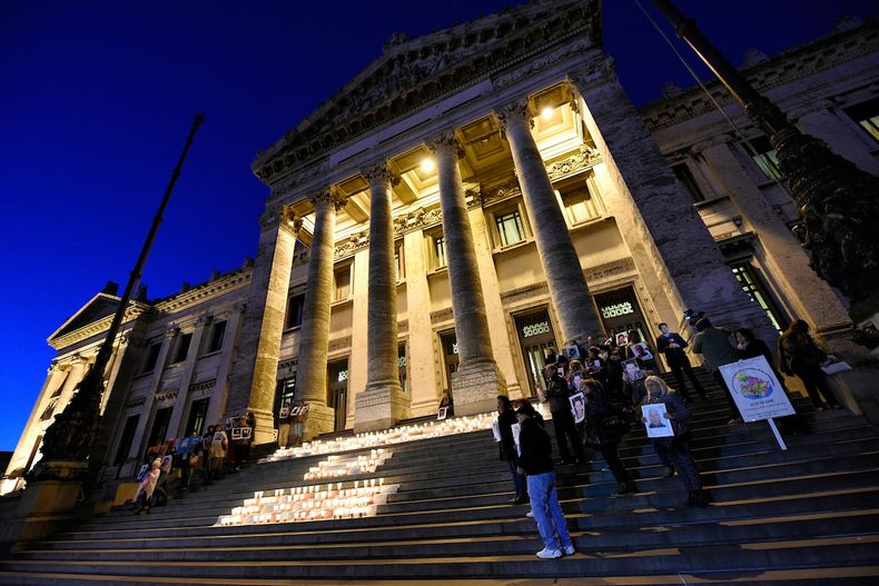 Una manifestacion de victimas de la inseguridad frente al Palacio Legislativo, en 2015