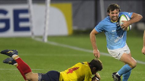 Rugby en el estadio Charrúa de Montevideo. Foto: AFP.