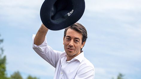 Juan Sartori durante el desfile de la Patria Gaucha 2024 en la ciudad de Tacuarembó. Foto: Mauricio Zina / adhocFOTOS