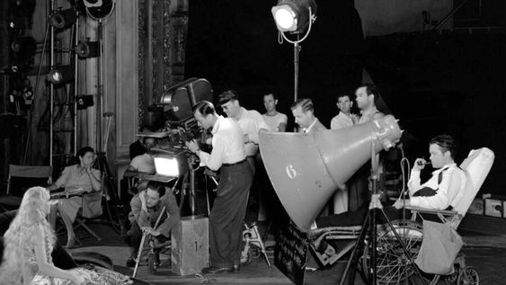 Orson Welles durante la filmación de El ciudadano