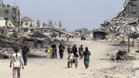Edificios destruidos en la calle Saftawi, que separa Yabalia de la Ciudad de Gaza.